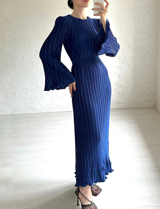 Harmony Pleated Dress - Royal Blue