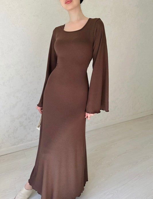 Brown Maxi Dress- Organic Cotton