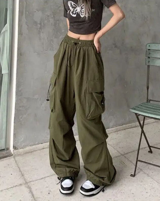 Baggy Cargo Pants - Olive
